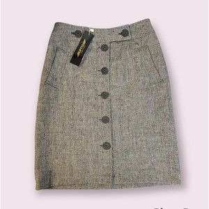 Uffizi Tweed Button-Front Mini Skirt. Size:36/4. (a68)